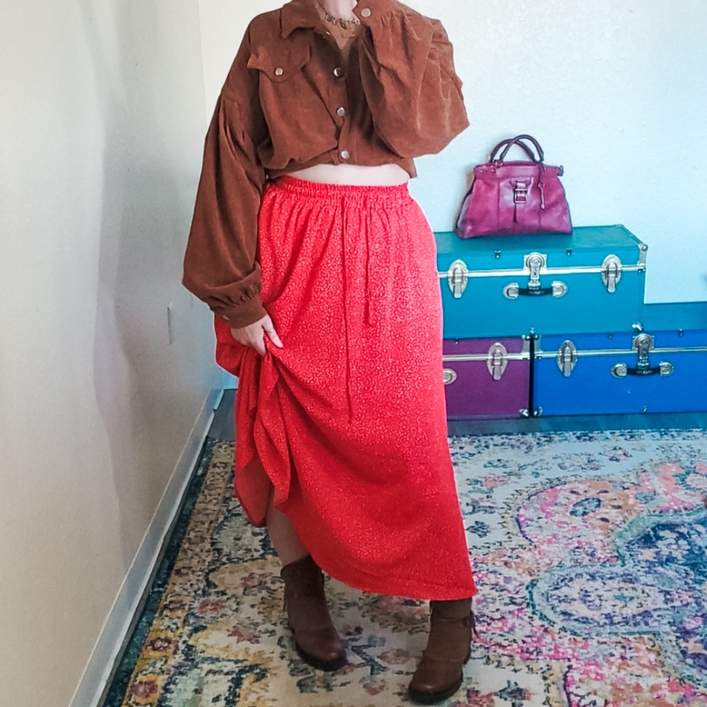 Brown Corduroy Cropped Jacket Shirt